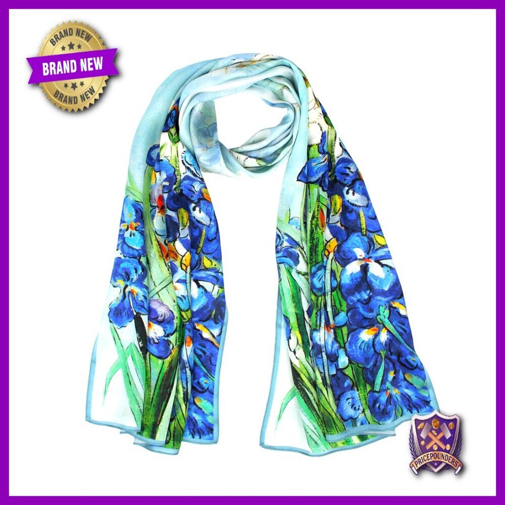 Large 100% Mulberry Silk Scarf Shawl Head Wrap Oblong Women's Accessory